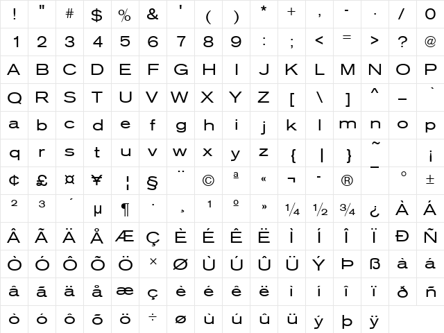 URWAccidaliaTExt Regular font glyphpreview