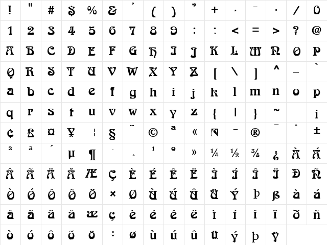 Arnie Regular font glyphpreview