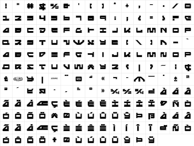 Searider Falcon Pro Regular font glyphpreview