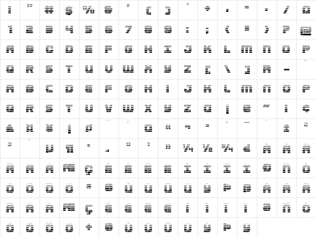 Super Submarine Gradient Regular font glyphpreview