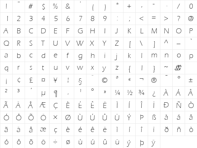 Speedo Light SSi Light font glyphpreview