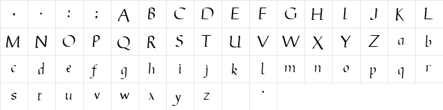 FinalRoman Italic font glyphpreview