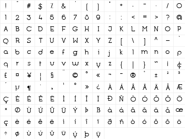 Opificio Serif Regular font glyphpreview