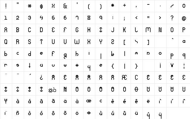 Severely Extreme font glyphpreview