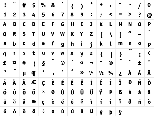 OfficinaSanITCMedium Bold font glyphpreview