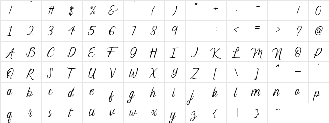 Lucy Carter Regular font glyphpreview