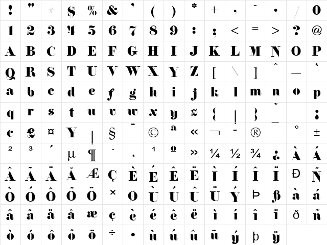 Floral Normal font glyphpreview