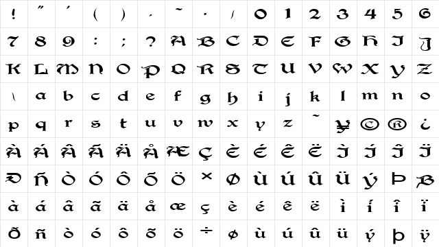 FZ SCRIPT 25 EX Normal font glyphpreview
