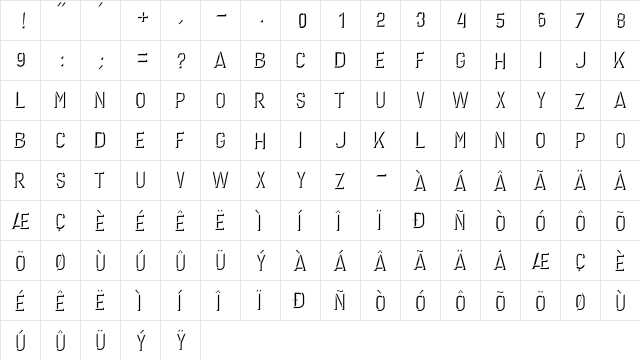 GERONIMO DARK Regular font glyphpreview