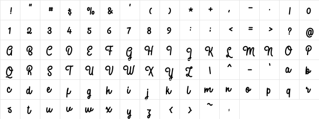Sweaty Regular font glyphpreview