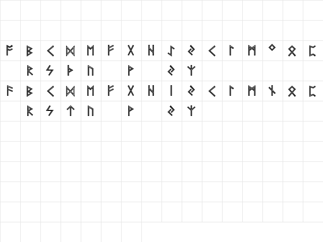 Futhark AOE Inline font glyphpreview