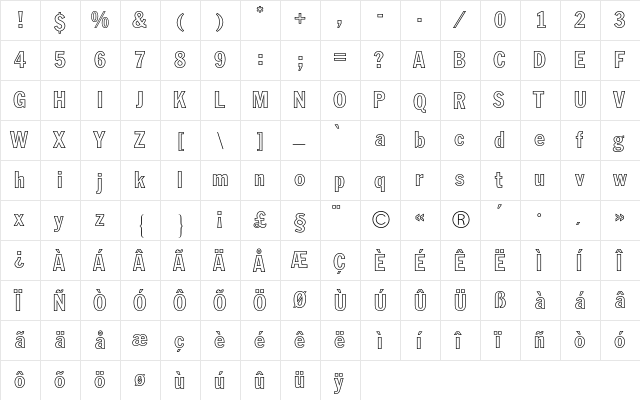 FranklinATFCondensedBQ Regular font glyphpreview