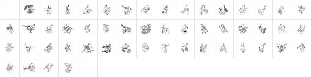 StateBirds Regular font glyphpreview