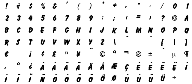 Stormy Regular font glyphpreview