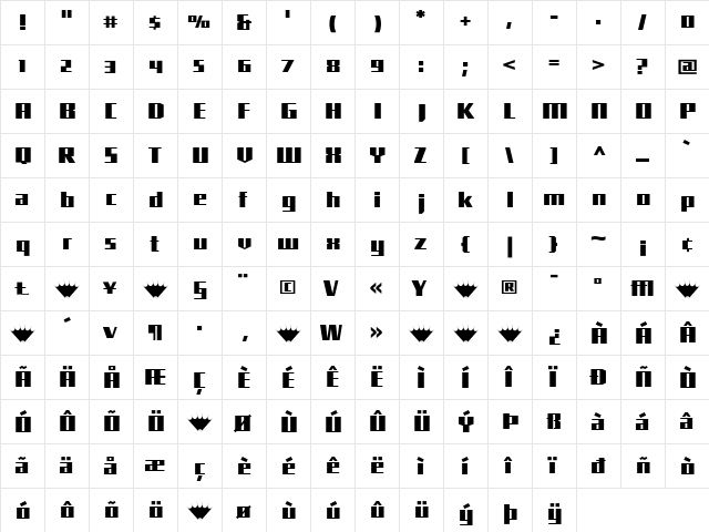 Shimano Regular font glyphpreview