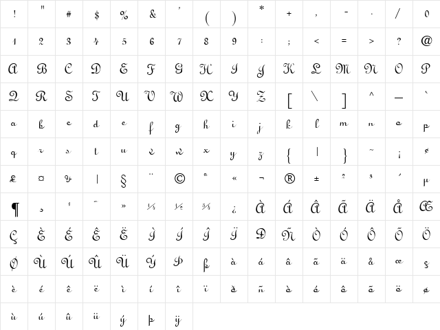 Linus Regular font glyphpreview
