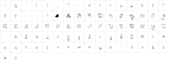 vespertine Regular font glyphpreview