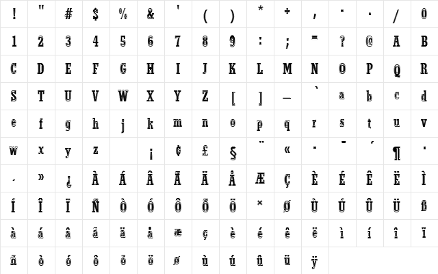 StymieTMedConIn1 Regular font glyphpreview