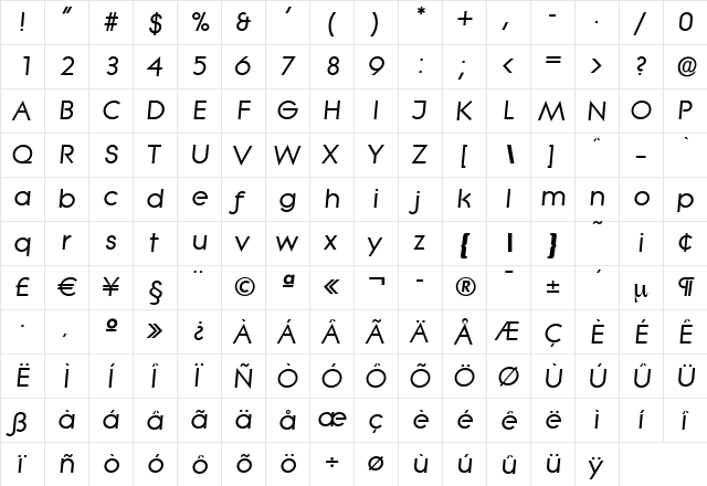 BradBecker Bold Italic font glyphpreview