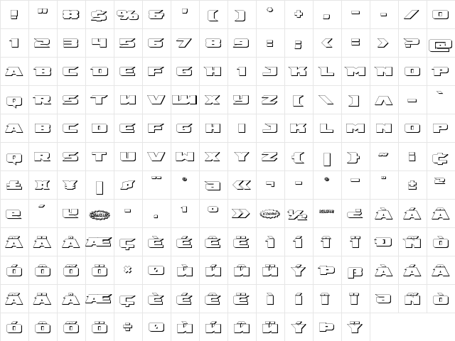 Emissary 3D Regular font glyphpreview