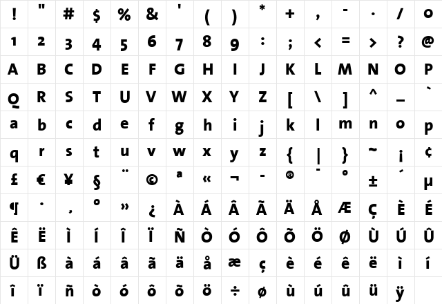 TheSans ExtraBold font glyphpreview