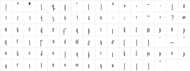 Mixemberge Regular font glyphpreview