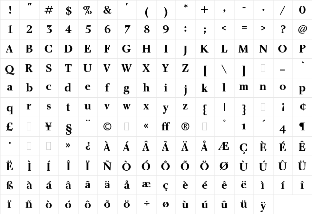 Charlotte Bold Plain font glyphpreview