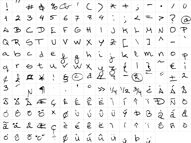 FG Tiburtius Regular font glyphpreview