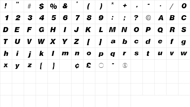 ChoqueSSK Bold Italic font glyphpreview