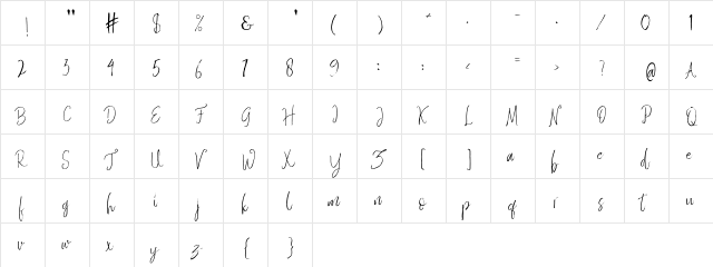 Quixotic Free Regular font glyphpreview