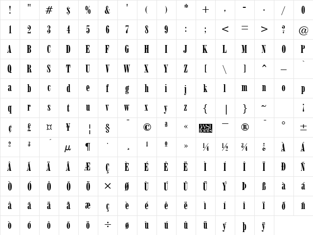 Obelisk Regular font glyphpreview