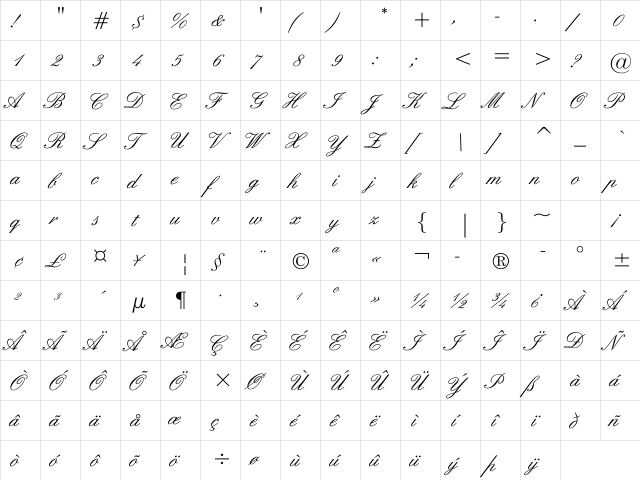 Sigroom Regular font glyphpreview