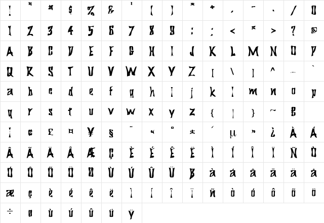 Tundra Regular font glyphpreview