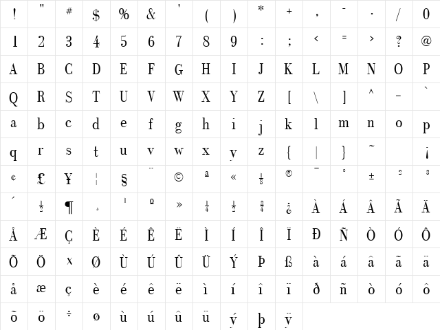 Recital SSi Regular font glyphpreview