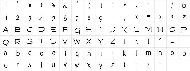 Mild Sharron 4 Regular font glyphpreview