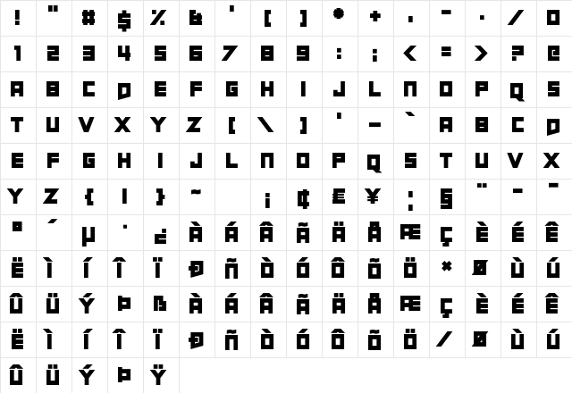 Short Xurkit Regular font glyphpreview