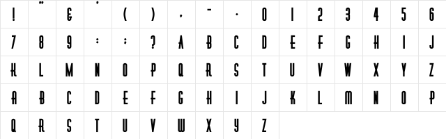 Diner-Obese Regular font glyphpreview