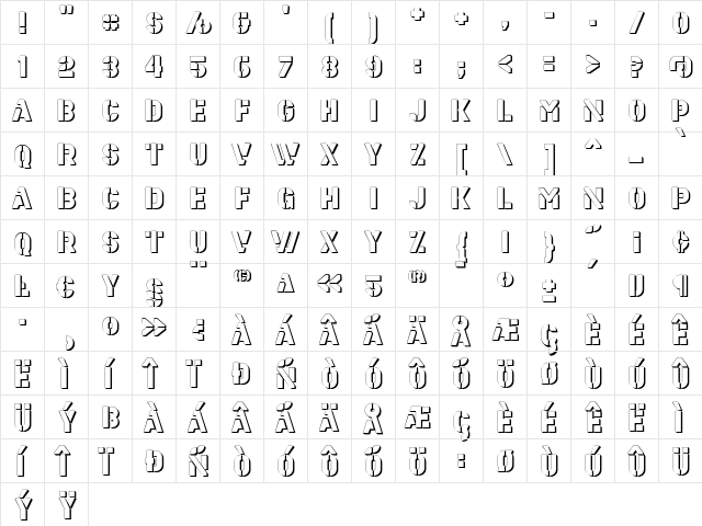 Estenceler Shadow font glyphpreview