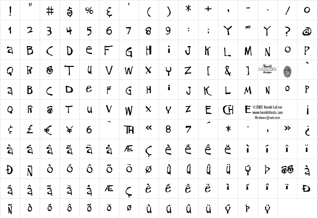 DenneyOne Regular font glyphpreview