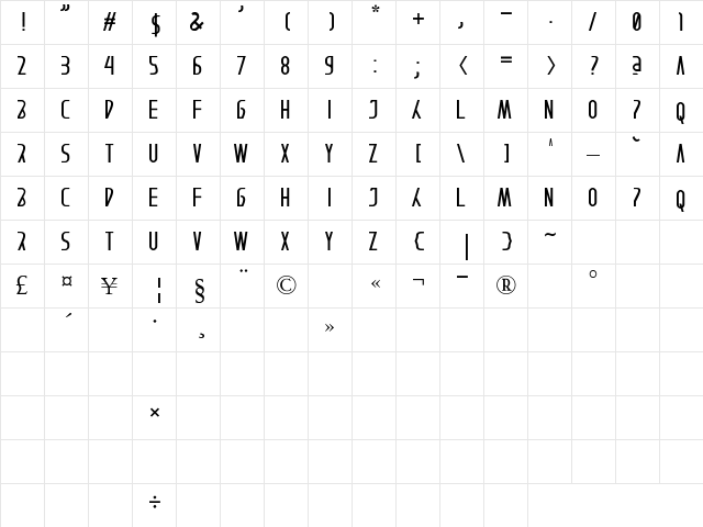 < AFTERAIN /> Regular font glyphpreview