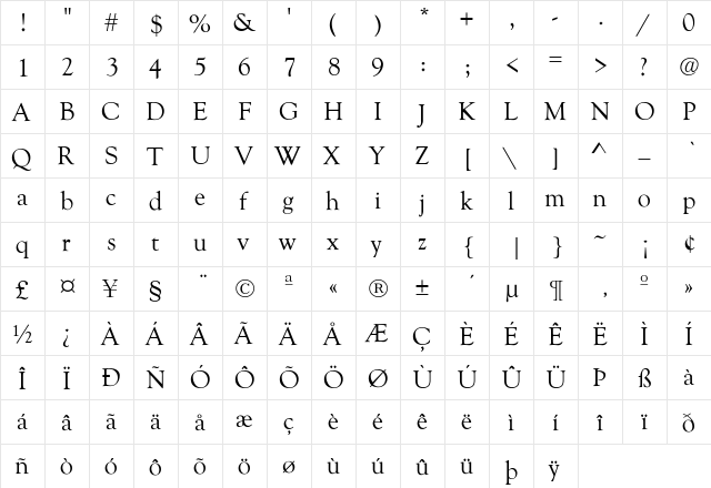 Frankovic Regular font glyphpreview