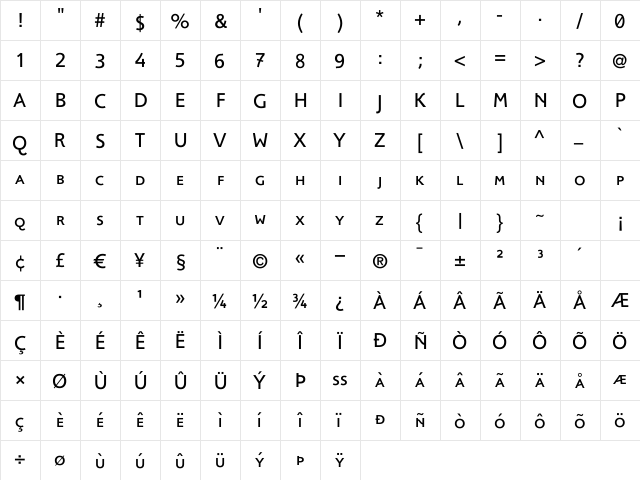 FoxSmallCapsRegular Regular font glyphpreview