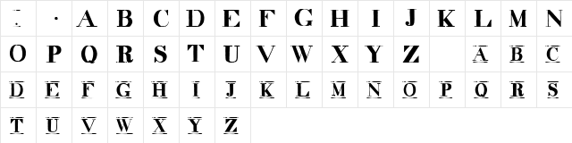 decadence itd condensed marquee Regular font glyphpreview