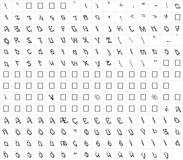 FZ JAZZY 12 STRIPED LEFTY Normal font glyphpreview