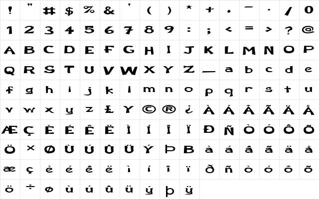 FZ BASIC 12  EX Normal font glyphpreview