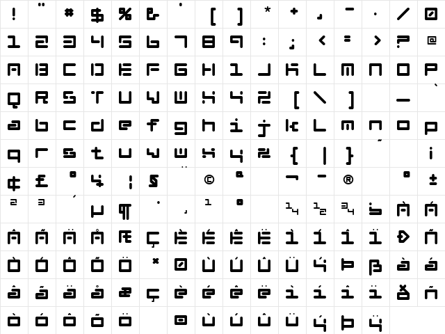 Chip 1 font glyphpreview