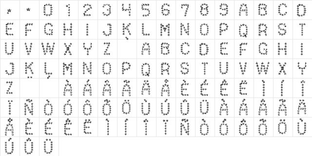 Flowered St Regular font glyphpreview