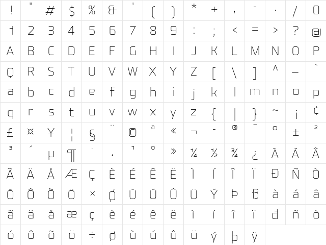 Fishmonger EET Plain font glyphpreview