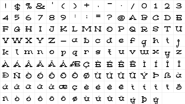 Vixen Deer Regular font glyphpreview