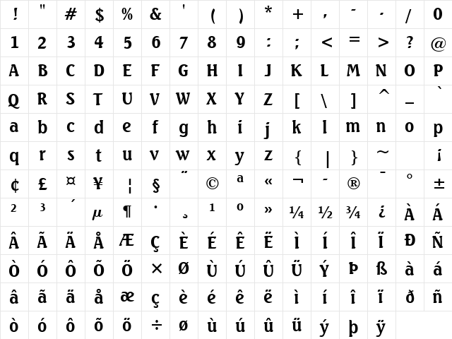 Seagull Bold font glyphpreview